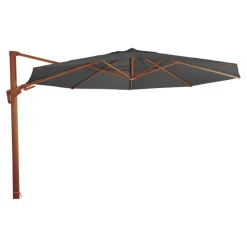 Lesli Living Zweefparasol Virgoflex Houtlook Grijs Ø3,5Mtr