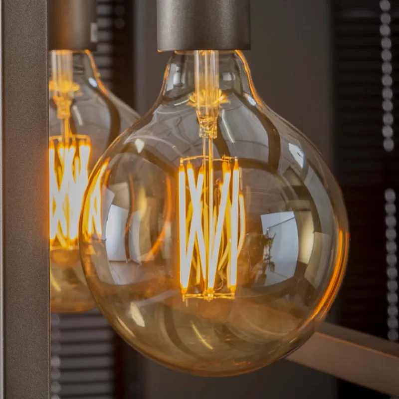 GM Lichtbron LED filament bol Ø12 5 - E27 6W dimbaar / Amberkleurig glas - Giga Meubel Sale