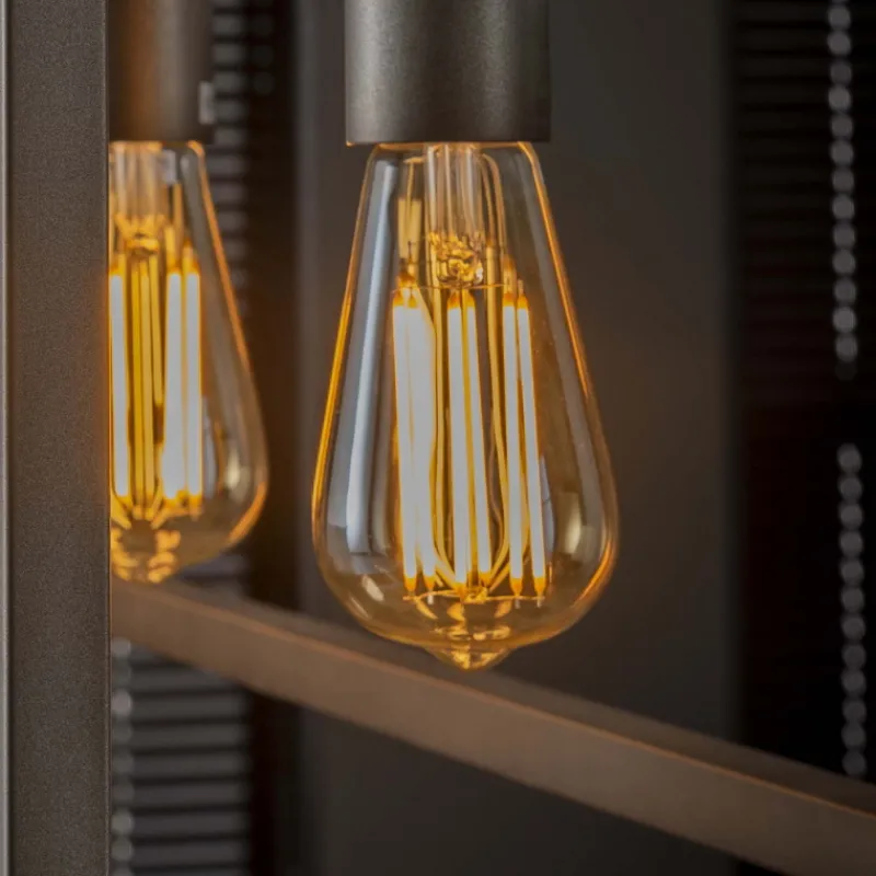 GM Lichtbron LED filament druppel - E27 6W 2100K 450lm dimbaar / Amberkleurig glas - Giga Meubel