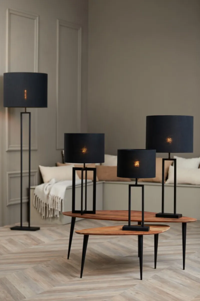Light & Living Lampenkap Livigno Rond Ø50cm Zwart