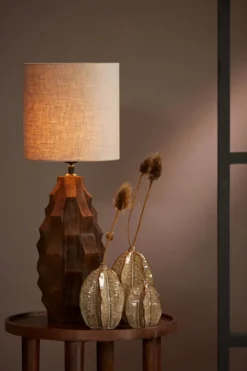 Light & Living Lampvoet Takabe Mangohout Chocolade Bruin 38cm