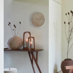 Light & Living Wandklok Jenay Travertin Ø43cm Zand