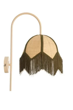 Light & Living Wandlamp Sulina Raffia Naturel/Groen