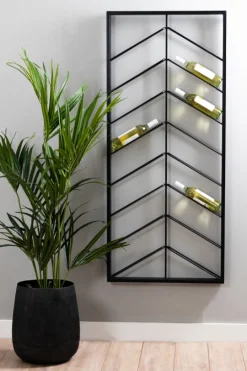 Light & Living Wijnrek Malbeo 16 Flessen Zwart 70x160cm Clearance