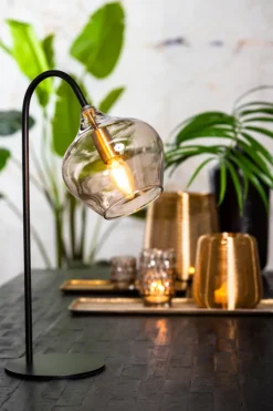 Light & Living Tafellamp Rakel Mat Zwart+Smoke