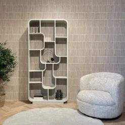 Livingfurn Boekenkast Brix Logan Organisch Off White Wit