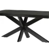 Livingfurn Boomstamtafel Norris Spider Mangohout Zwart 220cm
