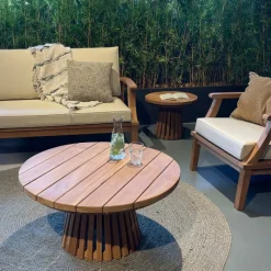 Livingfurn Loungetafel Cindo 80cm Rond Naturel Hot