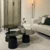 Livingfurn Bijzettafel Brix Isa Glas Zwart 50cm Best