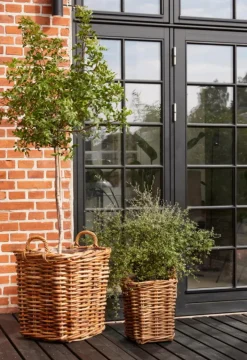 Giga Living Mand Calais Vierkant Klein Set van 2 Naturel Rotan - Discount