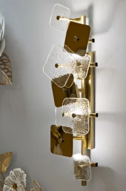 Mauro Ferretti Wandlamp Glassy 5-Lichts Goud/Glas
