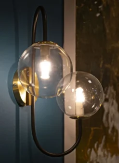 Mauro Ferretti Wandlamp Iron Goud/Zwart 2-Lichts