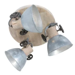 Mexlite Plafondlamp Gearwood 3-lichts Nikkel