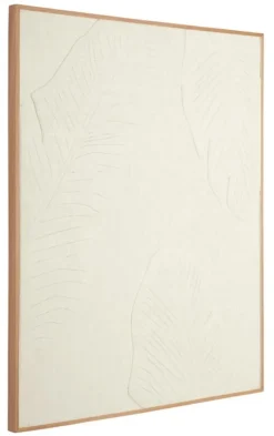 Must Living Wanddecoratie Indian Banana Leaf Wit Jute102x127cm