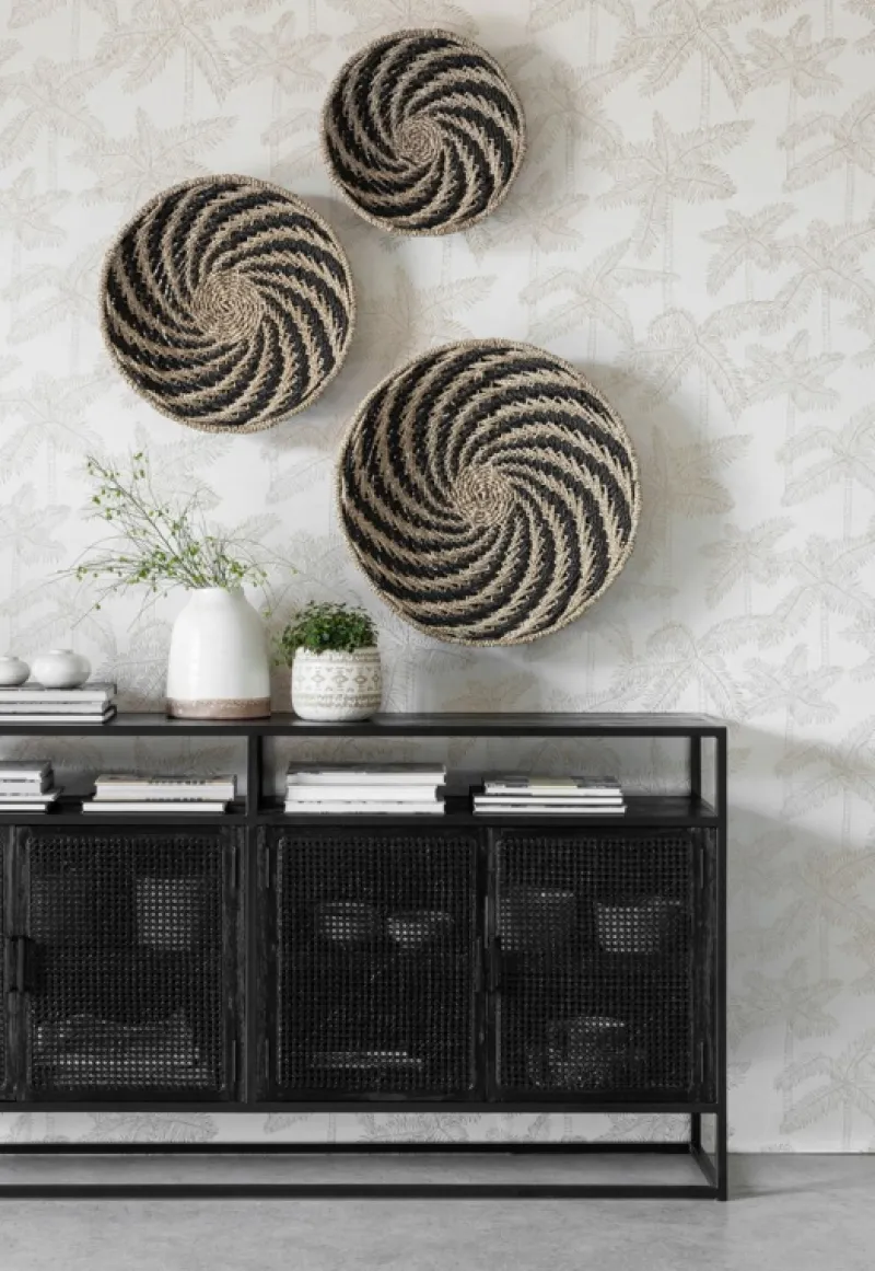 Must Living Wandpaneel Whirl Zwart - Set van 3