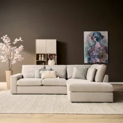 StarFurn MySofa Bank Jesse 2,5 zits + Ottomane Beige Rechts Outlet