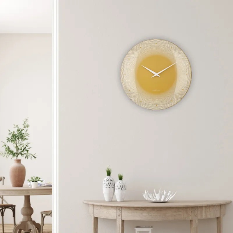 NeXtime Wandklok Deep Ø50cm Geel Hot