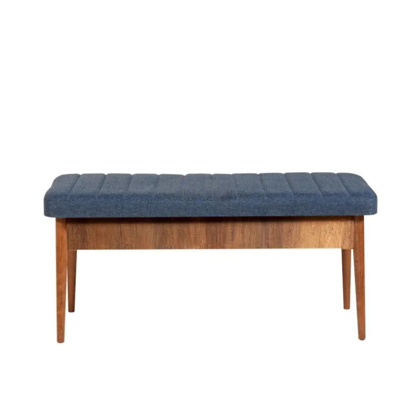 Arabic House Opbergbank Vinabase Donkerblauw/Walnoot zonder Rugleuning Nee New