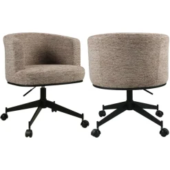 Richmond Interiors Richmond Eetkamerstoel Rochenne Met Wielen Lineair