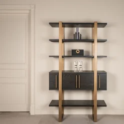 Richmond Interiors Richmond Wandkast Cambon 4-Deuren 4-Planken Dark Coffee Clearance