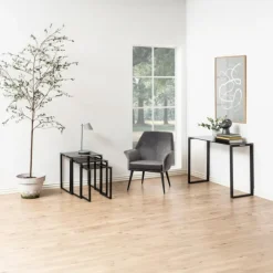 Giga Living Salontafel Set Jordis Glas d 50cm - Smoke Best