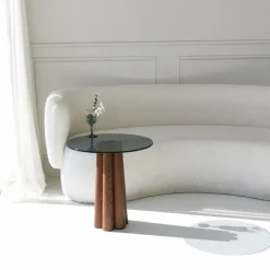 Arabic House Salontafel Thales /Walnoot Ø50cm Smoke Best