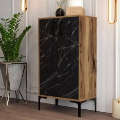 Arabic House Schoenenkast Prag Melamine Marmerlook Zwart Online