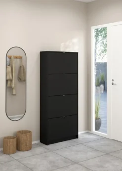 Giga Living Schoenenkast Shoes Mat 4-vakken - Zwart