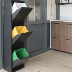 Spinder Design Afvalscheider Gigi 3 34x136cm Zwart