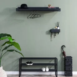 Spinder Design Wandkapstok Sway Staal Zwart 120cm Best