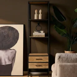 StarFurn Boekenkast Dakota Naturel 2 lades 55cm