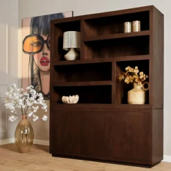 StarFurn Vakkenkast Brussel XL 160cm Bruin Best