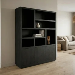 StarFurn Vakkenkast Brussel XL 160cm Zwart New
