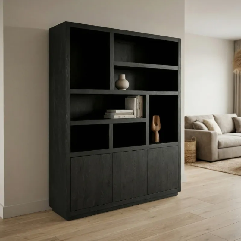 StarFurn Vakkenkast Brussel XL 160cm Zwart New