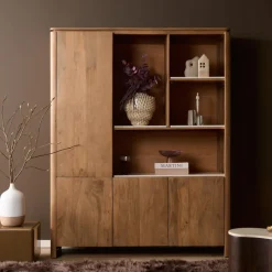 StarFurn Vakkenkast XL Dallas Mangohout 200x160cm