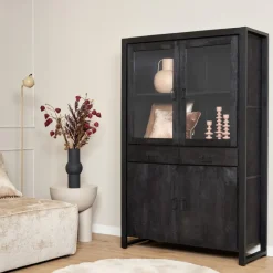 StarFurn Vitrinekast Boaz Mangohout 115cm