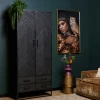 StarFurn Kabinetkast New York Mangohout Zwart 90cm New