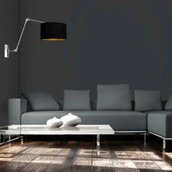 Steinhauer Wandlamp Prestige Chic Linnen Zwart/Goud