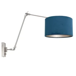 Steinhauer Wandlamp Prestige Chic Velours Blauw