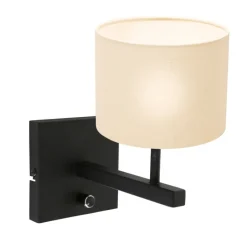 Steinhauer Wandlamp Stang Grof Linnen Wit Lampenkap Grof Linnen Wit Sale