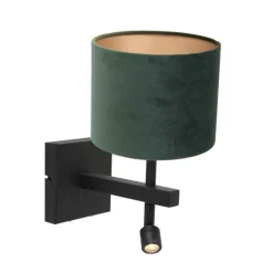 Steinhauer Wandlamp Stang met Leeslamp Velours Groen