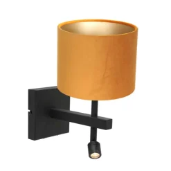 Steinhauer Wandlamp Stang met Leeslamp Velours Goud