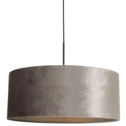 Steinhauer Sparkled Light Hanglamp Met Zilveren Kap Ø50cm Lampenkap Velours Grijs New