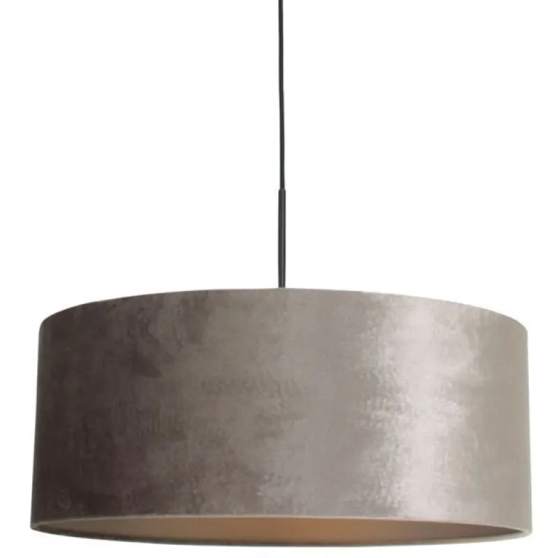 Steinhauer Sparkled Light Hanglamp Met Zilveren Kap Ø50cm Lampenkap Velours Grijs New