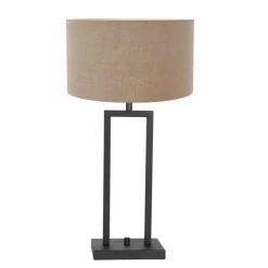Steinhauer Tafellamp Stang Double Grof Linnen Grijs Lampenkap Grof Linnen Grijs Clearance