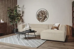 Tower Living Bank Glasgow 2,5-al Zits + Chaise Longue R Enjoy 100 Cream Crème Clearance