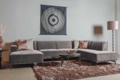 Tower Living Bank Leeds Chaise L 2,5-zits Ottoman R City 453 Moss Grijs Hot