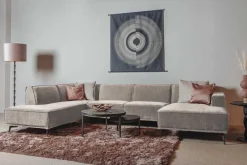 Tower Living Bank Leeds Chaise R 2,5-zits Ottoman L City 120 Beige Best
