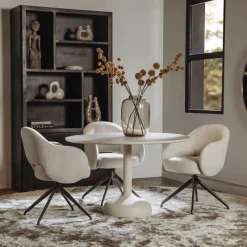 Tower Living Eetkamertafel Elba Gebroken Rond 120cm Wit