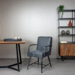 Tower Living Armstoel Belmonte Stof Cherokee 1 Grijs